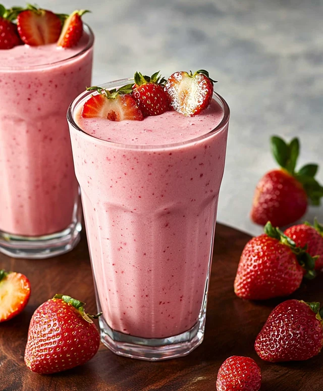 Smoothie fraises délicieux