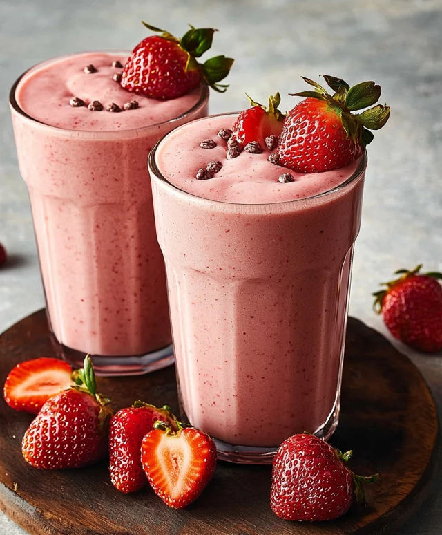 Smoothie fraises délicieux