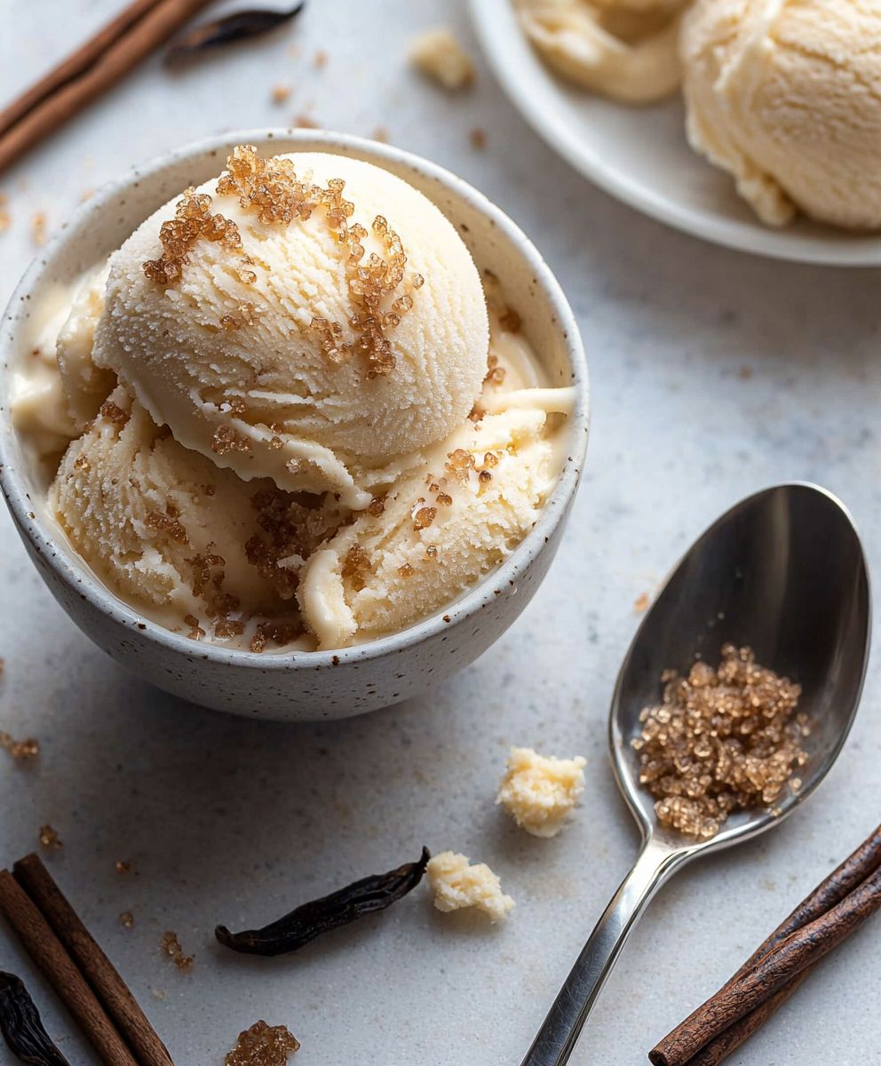 Crème glacée vanille cassonade