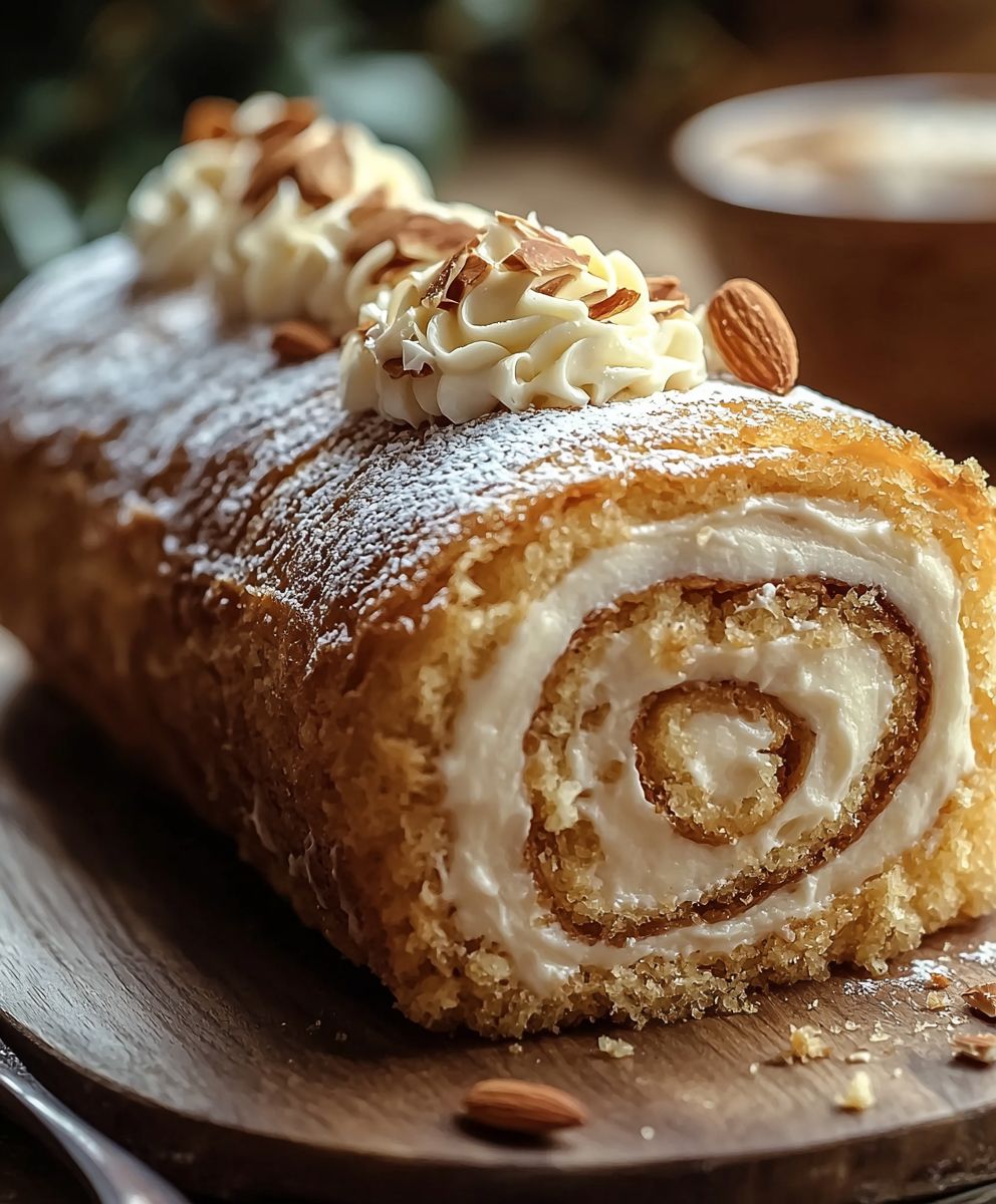 Gateau roule aux amandes
