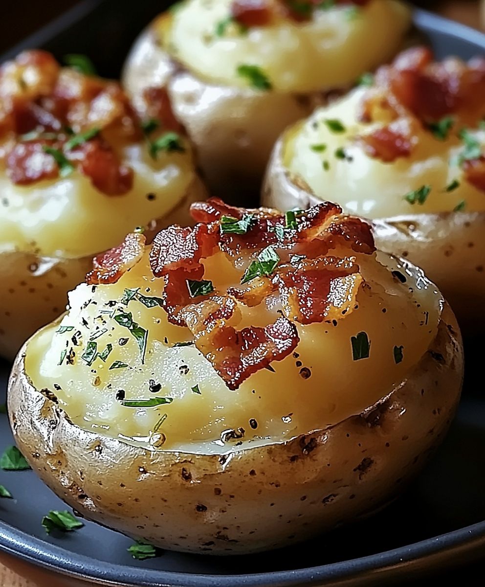 Pommes de terre farcies lardons oignons