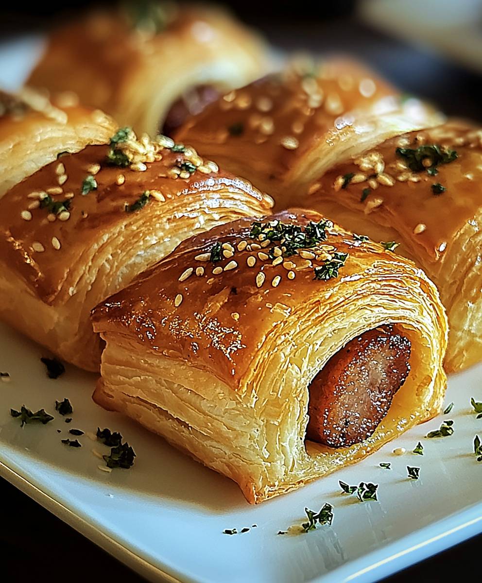 Feuilletés saucisses dorés