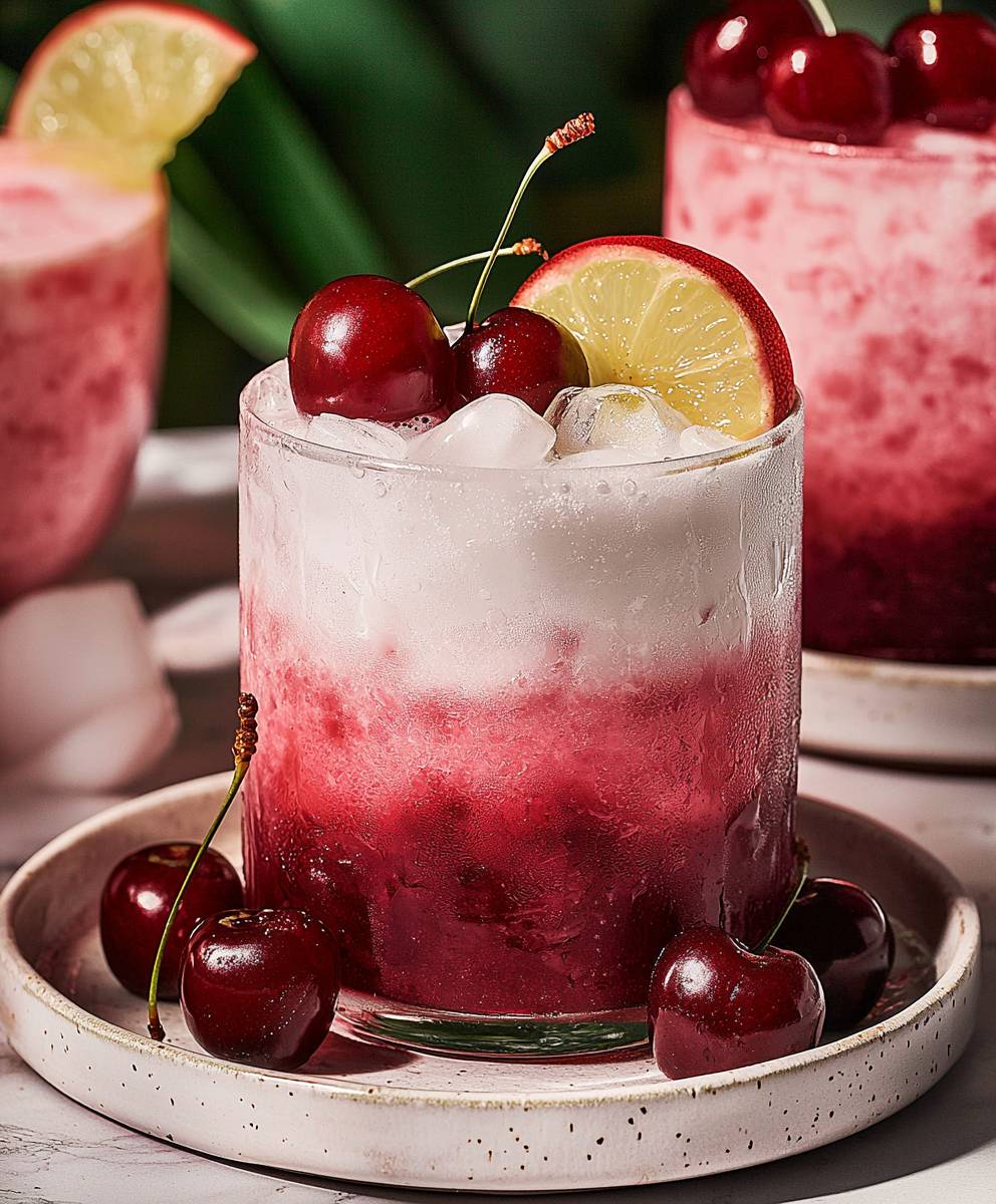 Mocktail cerises acidulées