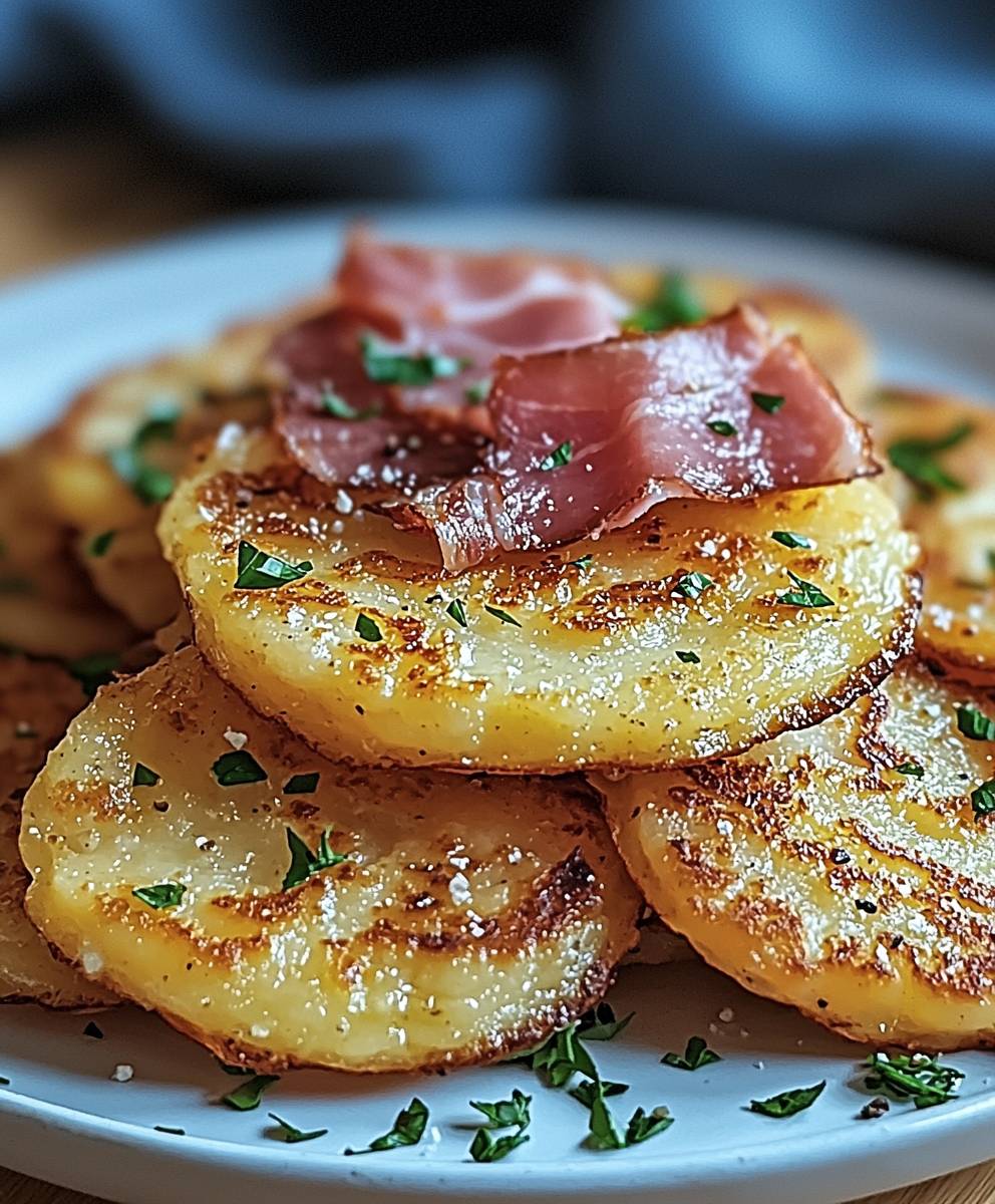 Galette pommes de terre raclette jambon