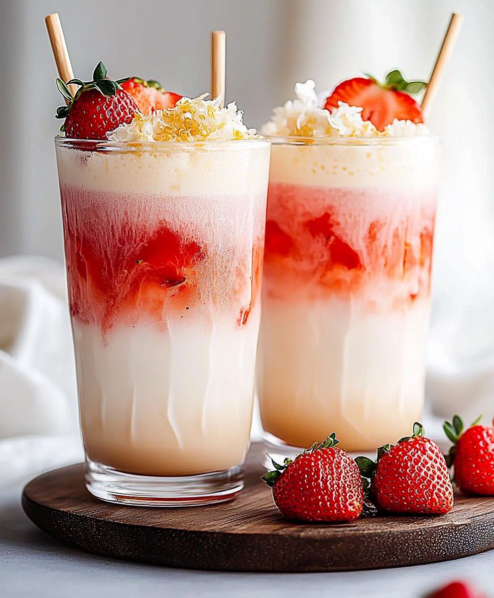 Latte glacé thé fraise jasmin