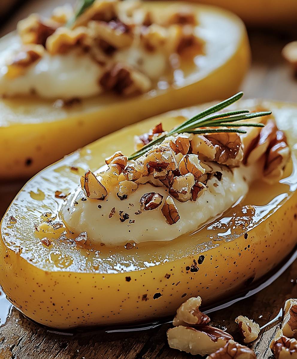 Endives poires caramélisées roquefort noix