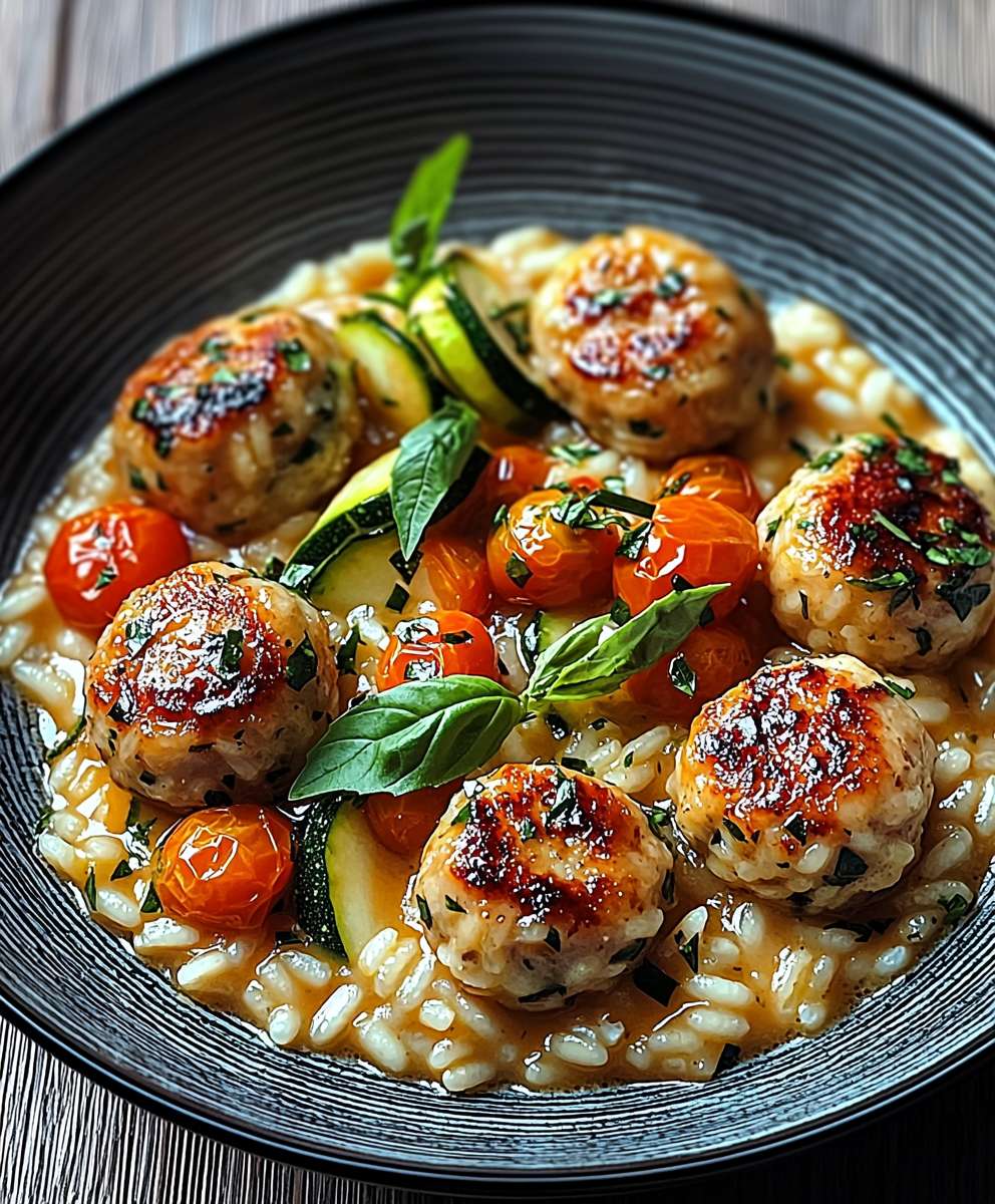 Pâtes façon risotto tomates courgettes