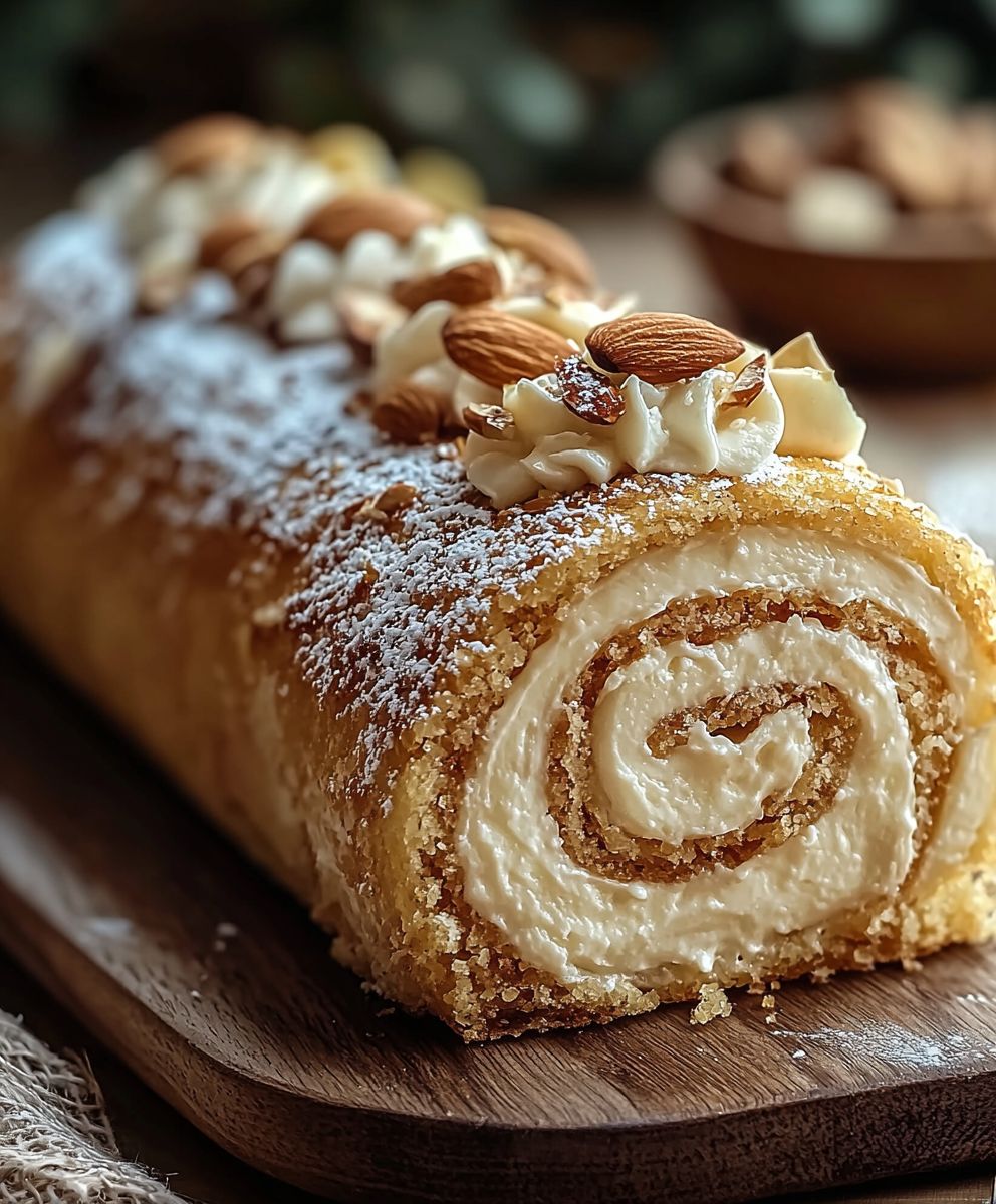 Gateau roule aux amandes