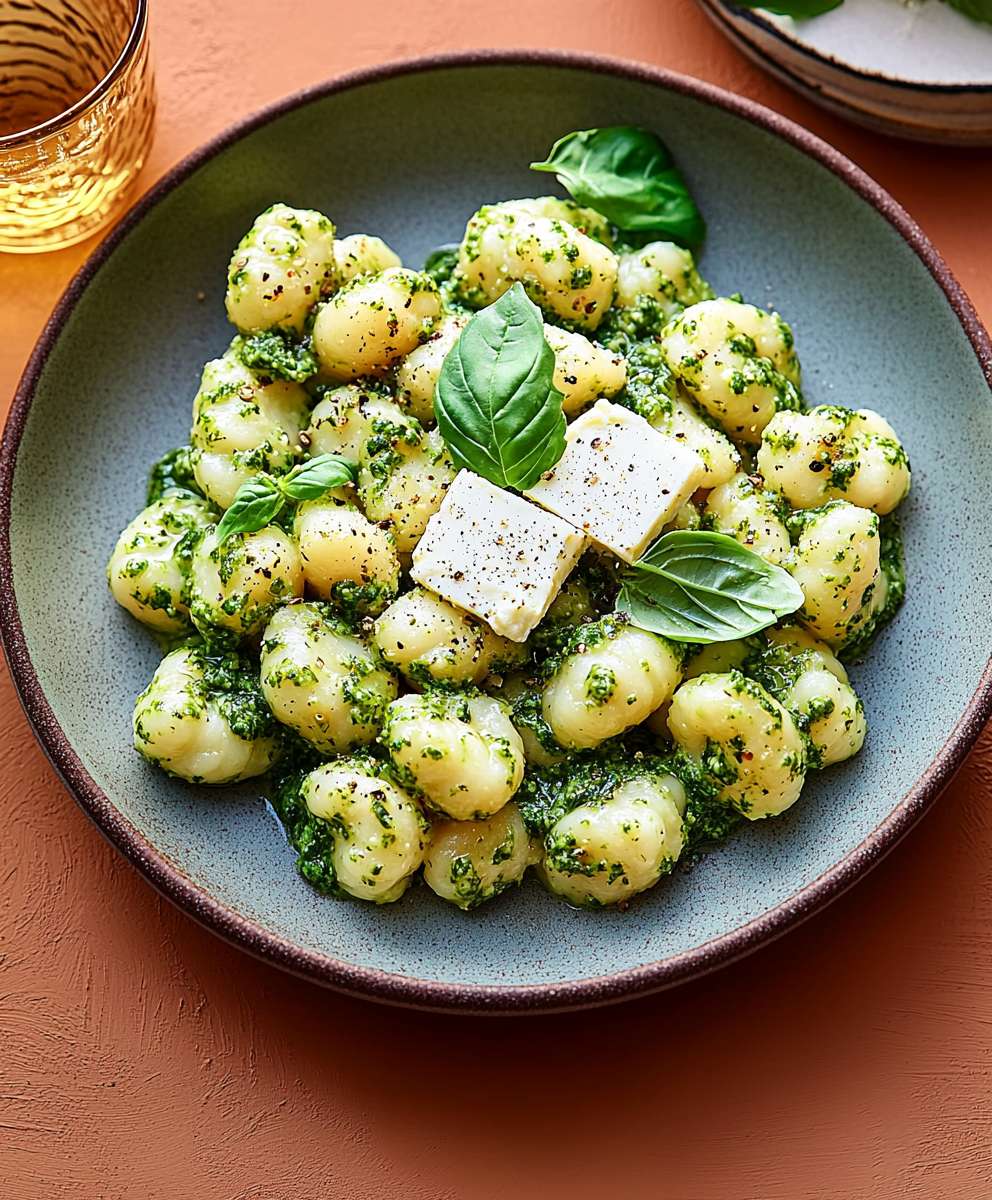 Gnocchis au pesto d'épinards