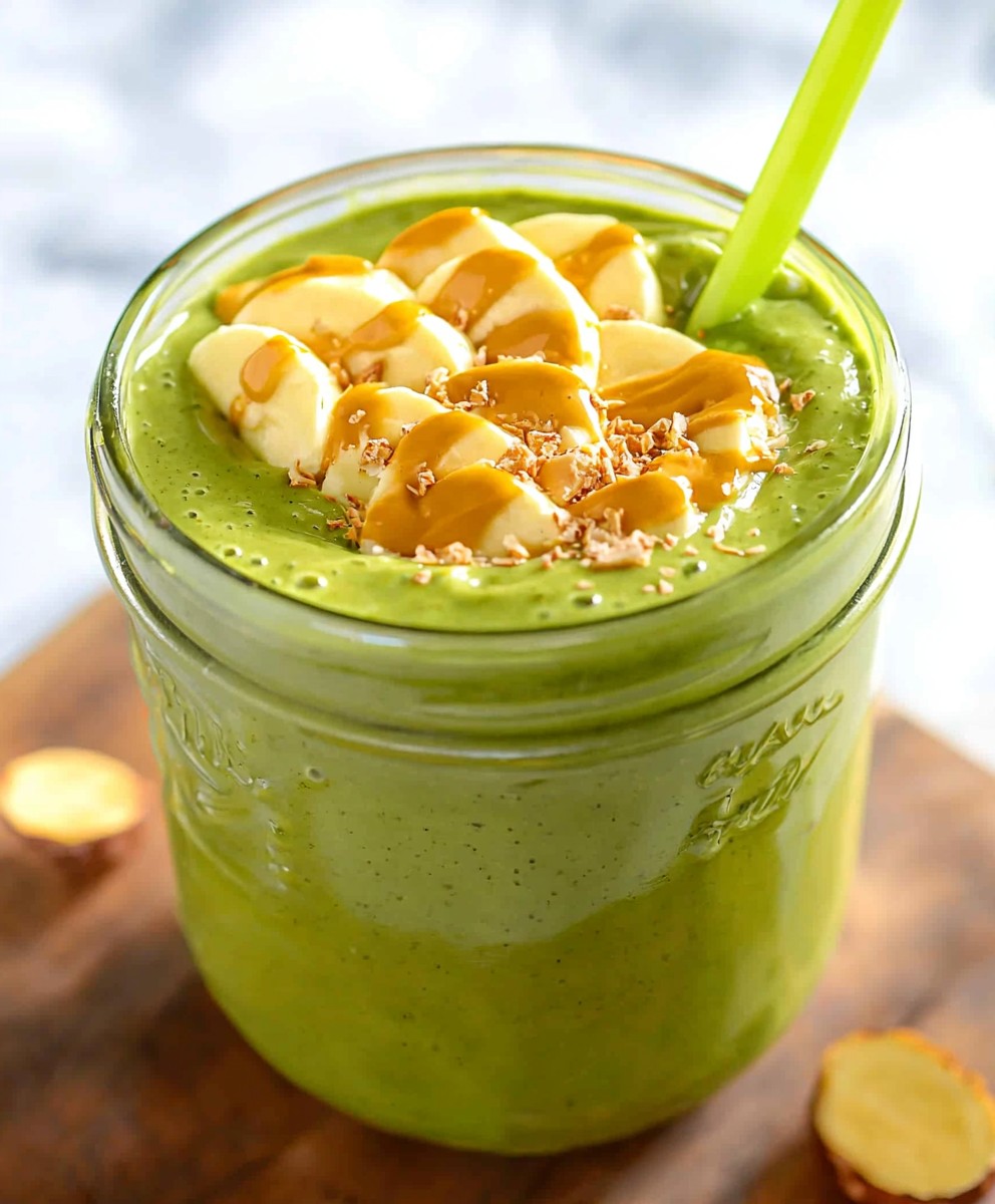 Smoothie vert au beurre de cacahuète