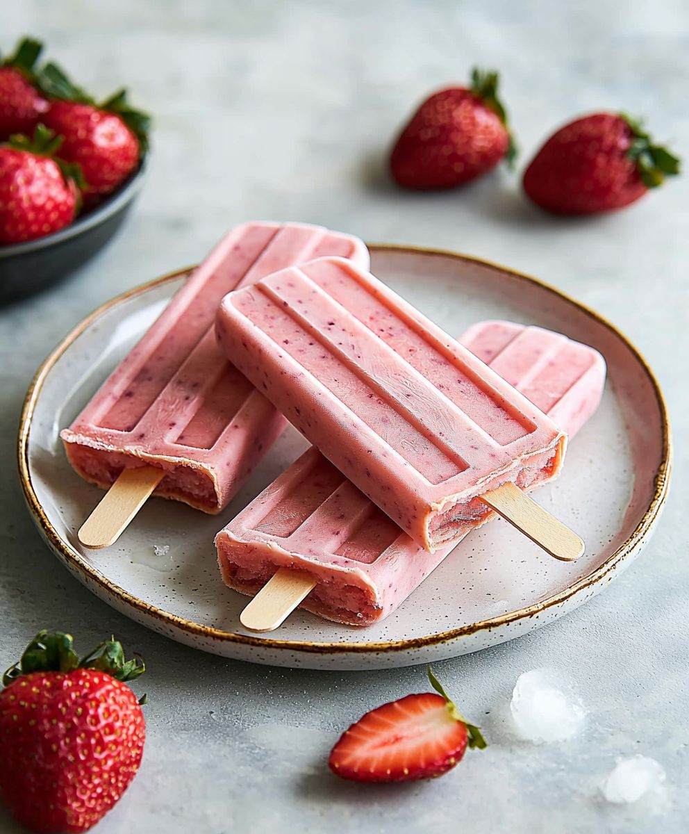 Popsicles fraise banane