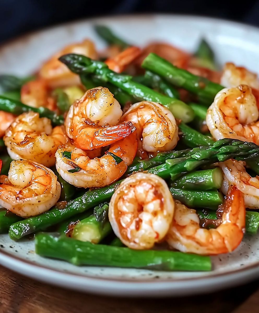 Crevettes asperges sauté rapide