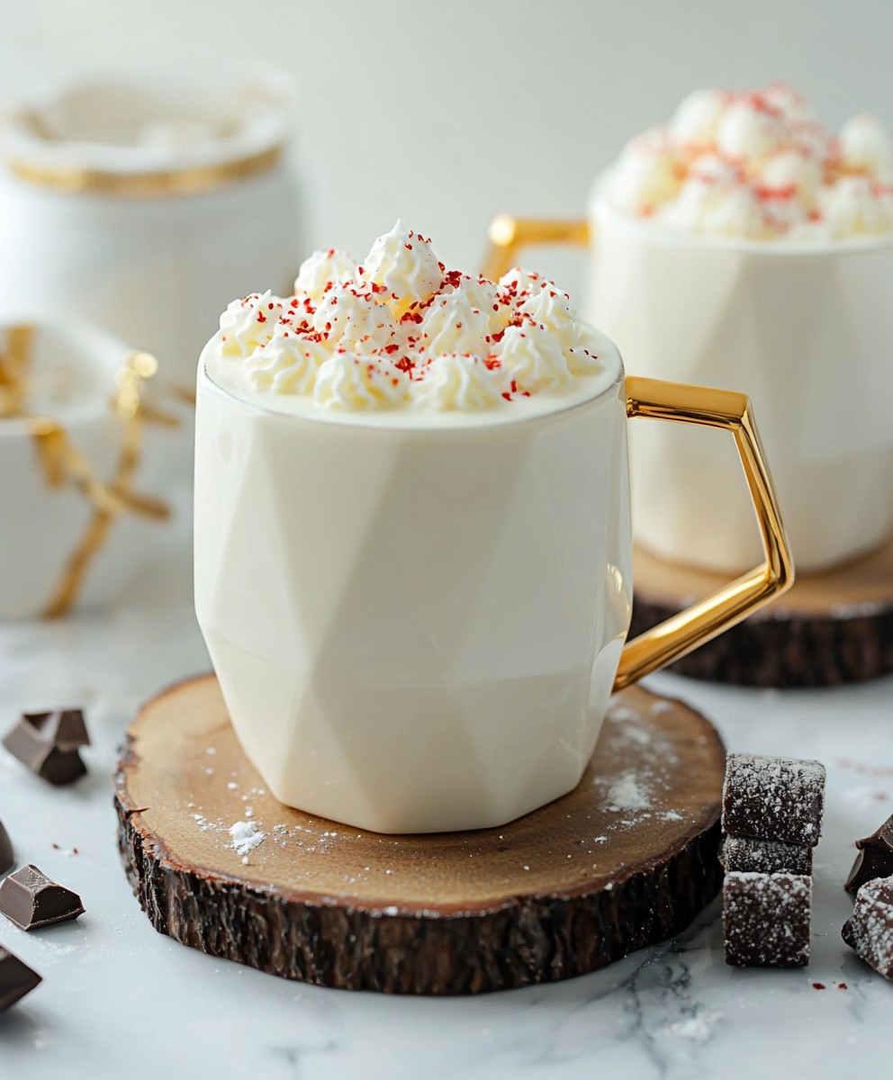 Chocolat chaud blanc crémeux