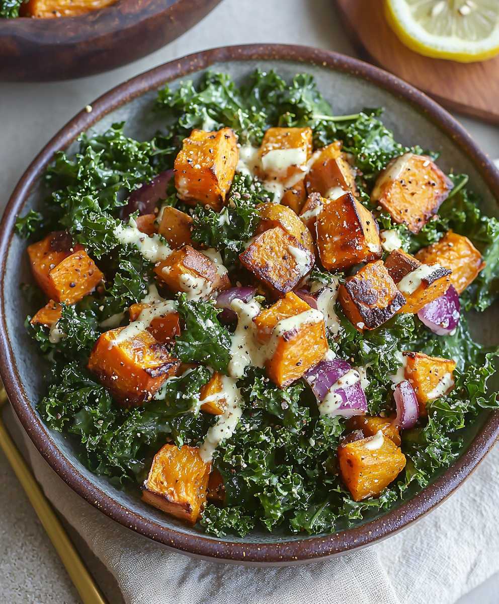 Salade chou frisé patates douces