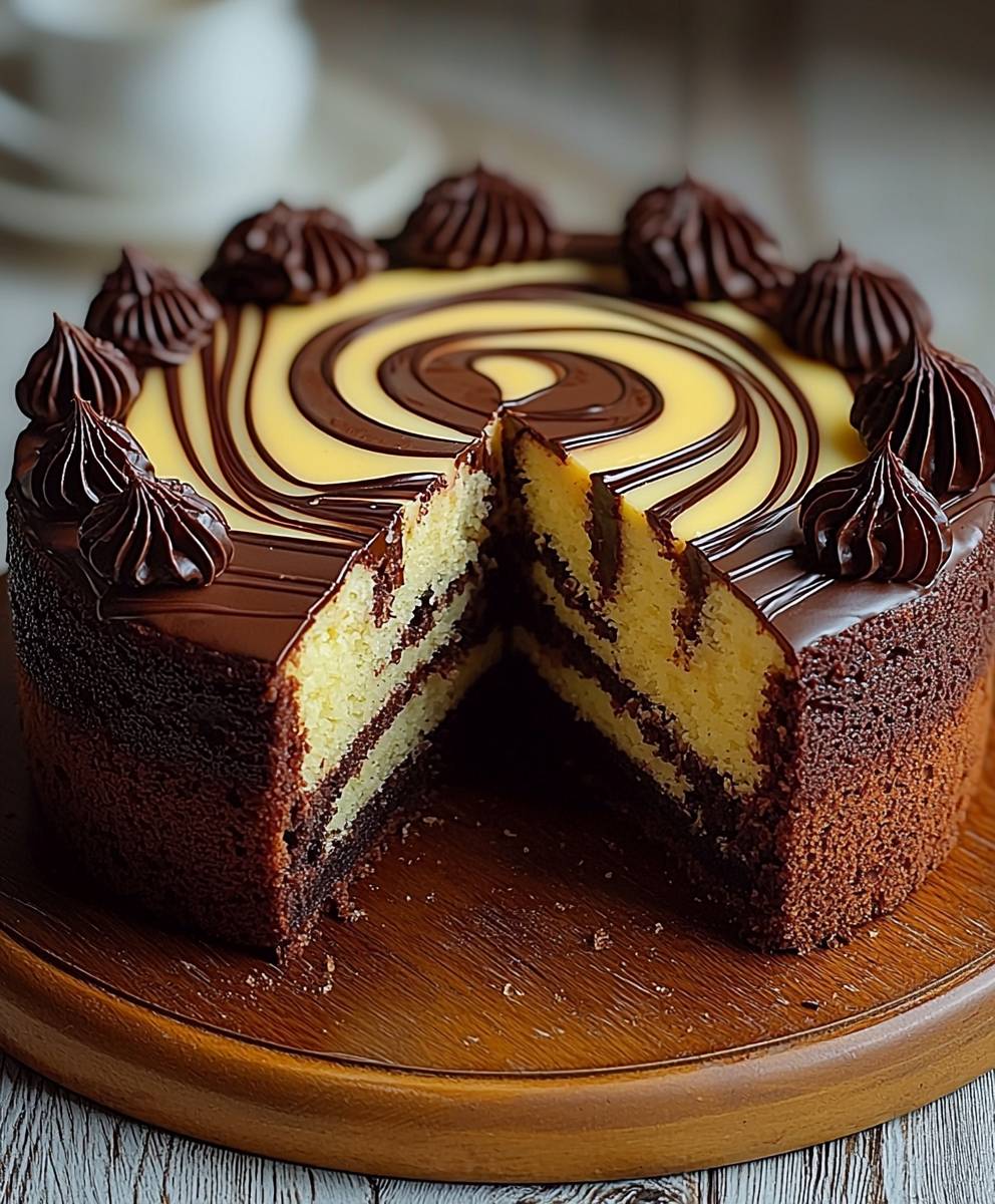 Gateau marbre chocolat vanille