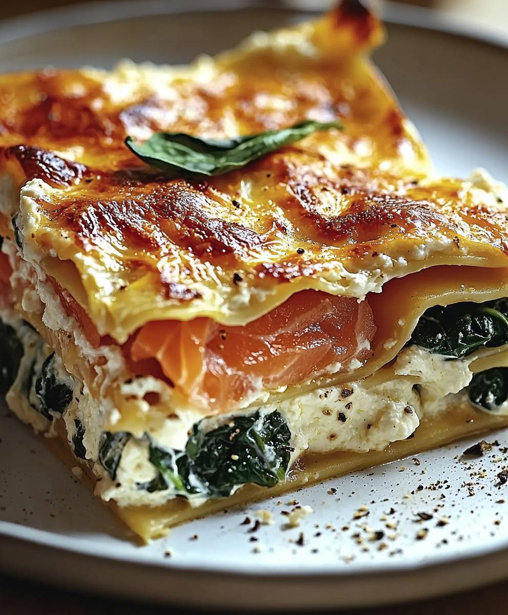Lasagnes épinards ricotta saumon fumé