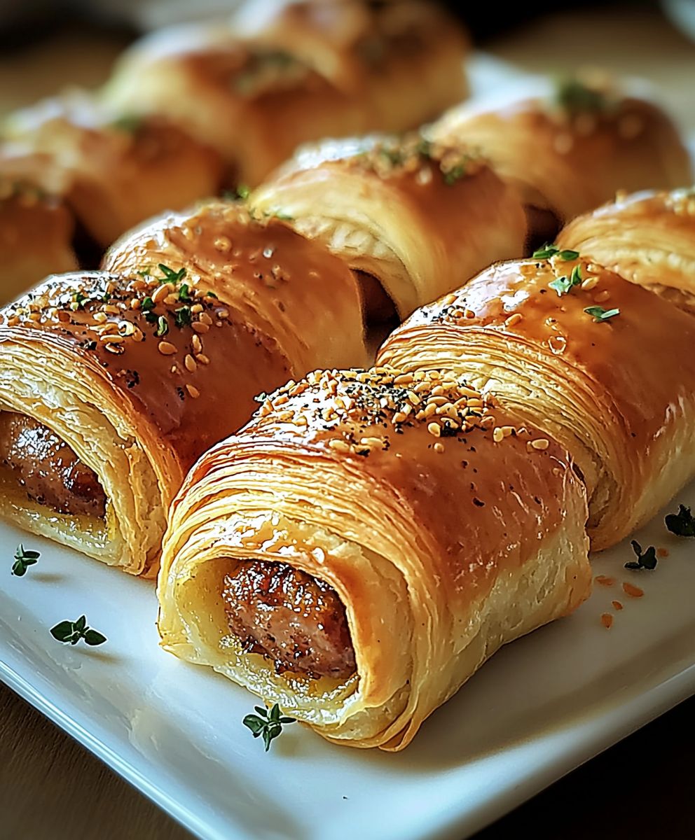 Feuilletés saucisses dorés