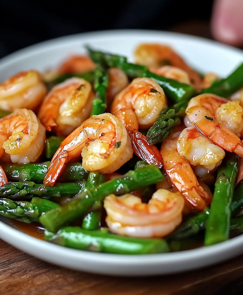 Crevettes asperges sauté rapide