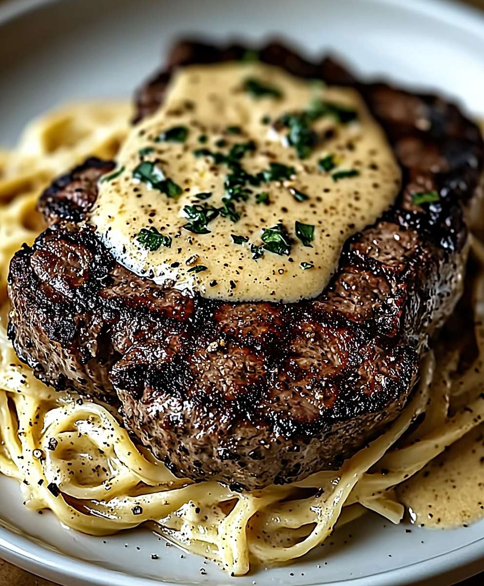 Steak Gorgonzola Alfredo Sauce Parmesan