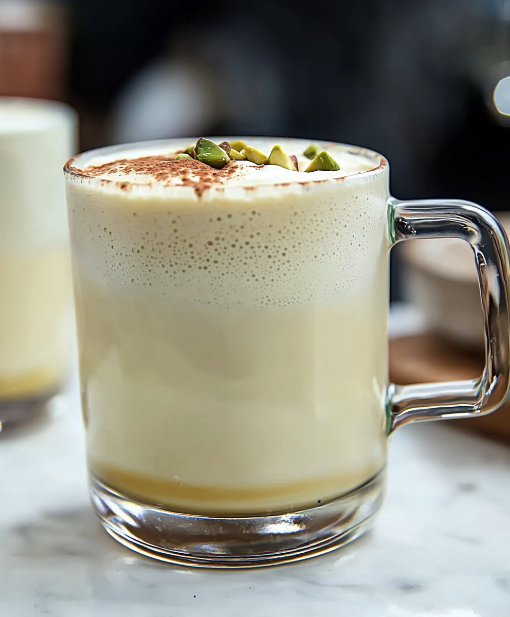 Chocolat chaud blanc pistache