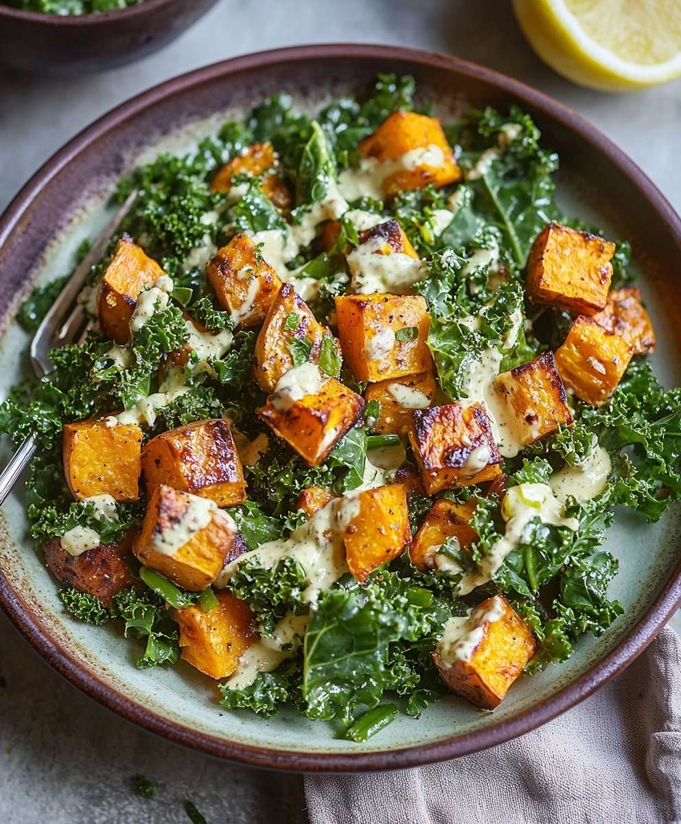 Salade chou frisé patates douces