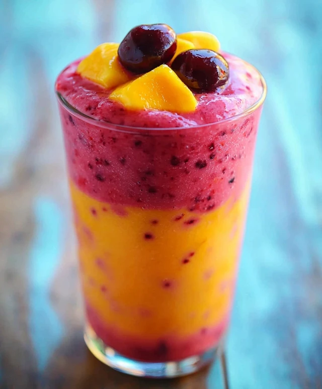 Smoothie cerise mangue glacé