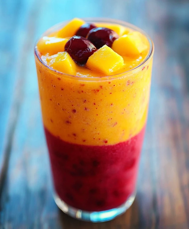 Smoothie cerise mangue glacé