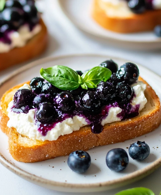 Toast myrtilles ricotta