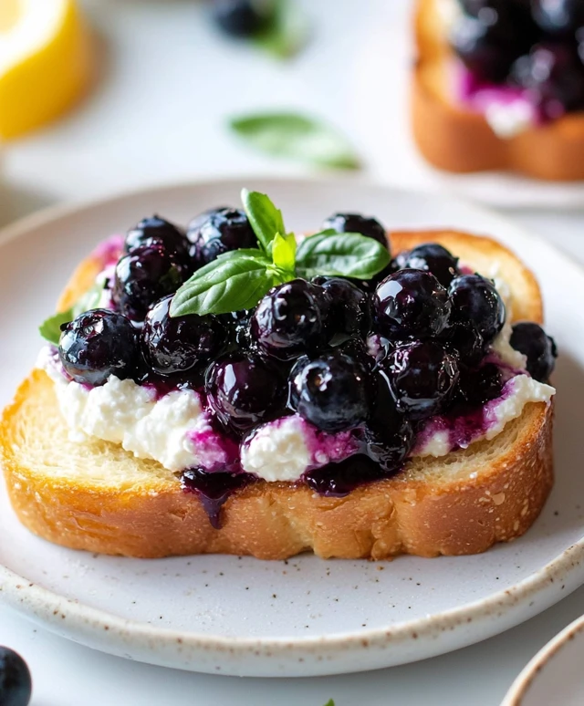 Toast myrtilles ricotta