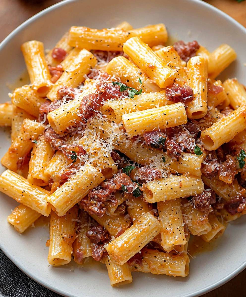 Rigatoni alla Gricia facile