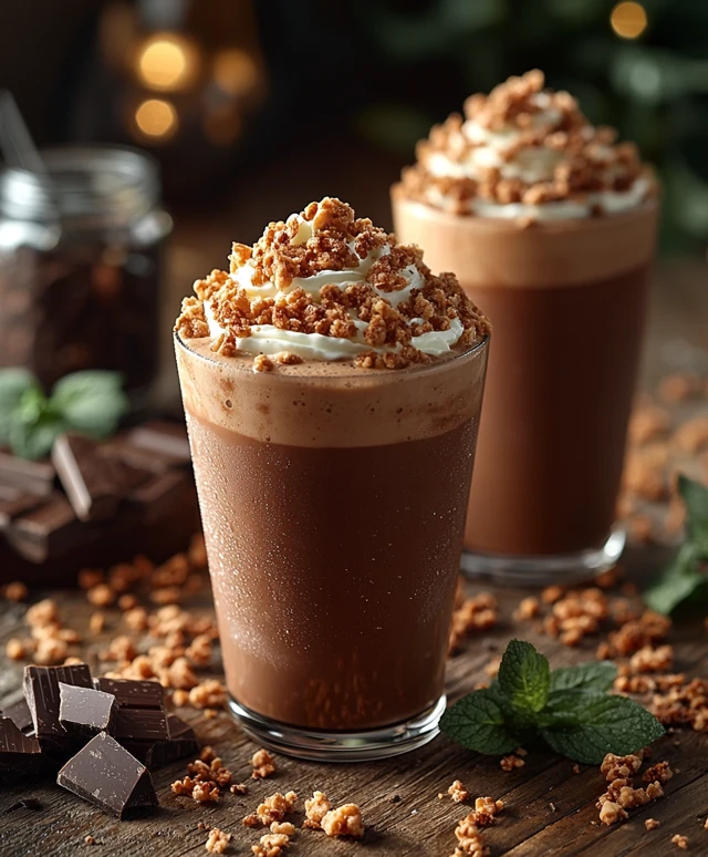 Chocolat chaud glacé alcoolisé