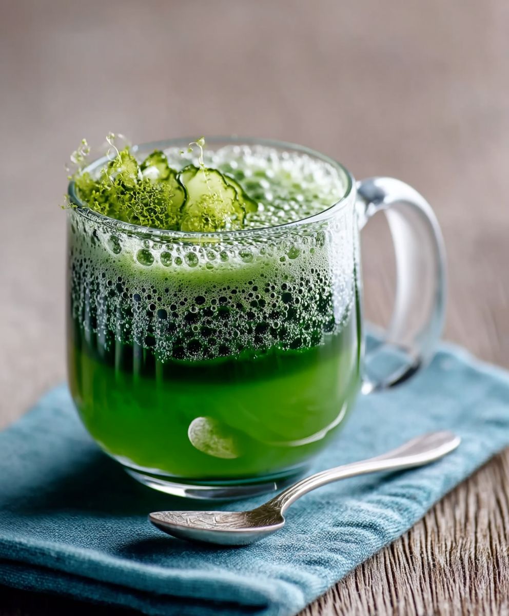 Smoothie celeri concombre kale spiruline