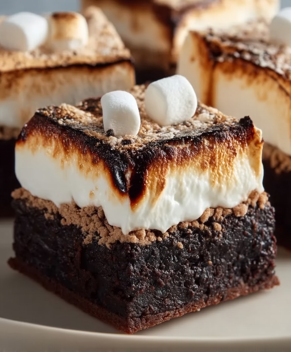 Brownies smores guimauve vanille