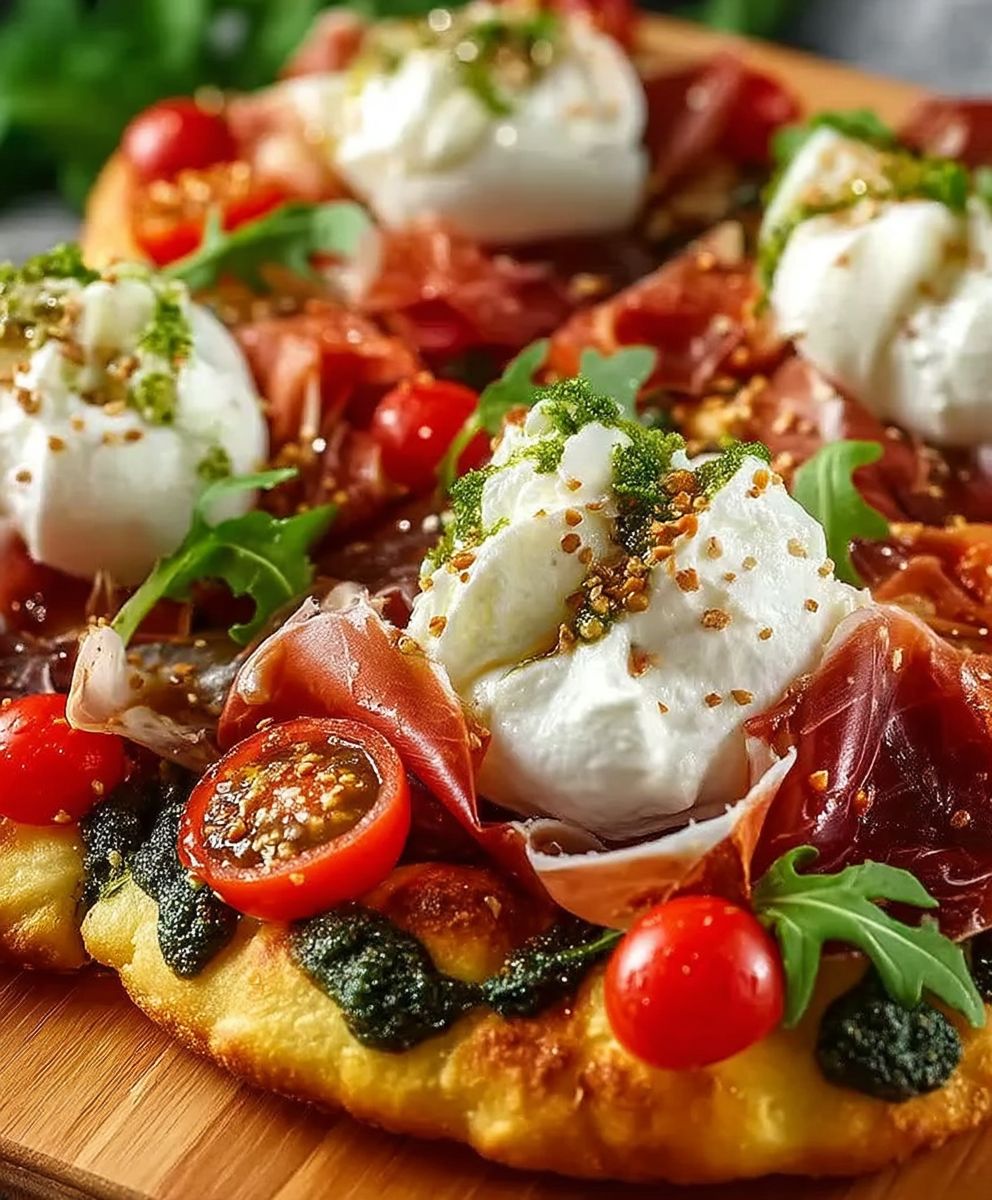 Pain plat prosciutto burrata