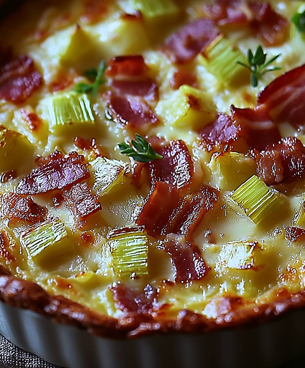 Clafoutis poireaux lardons