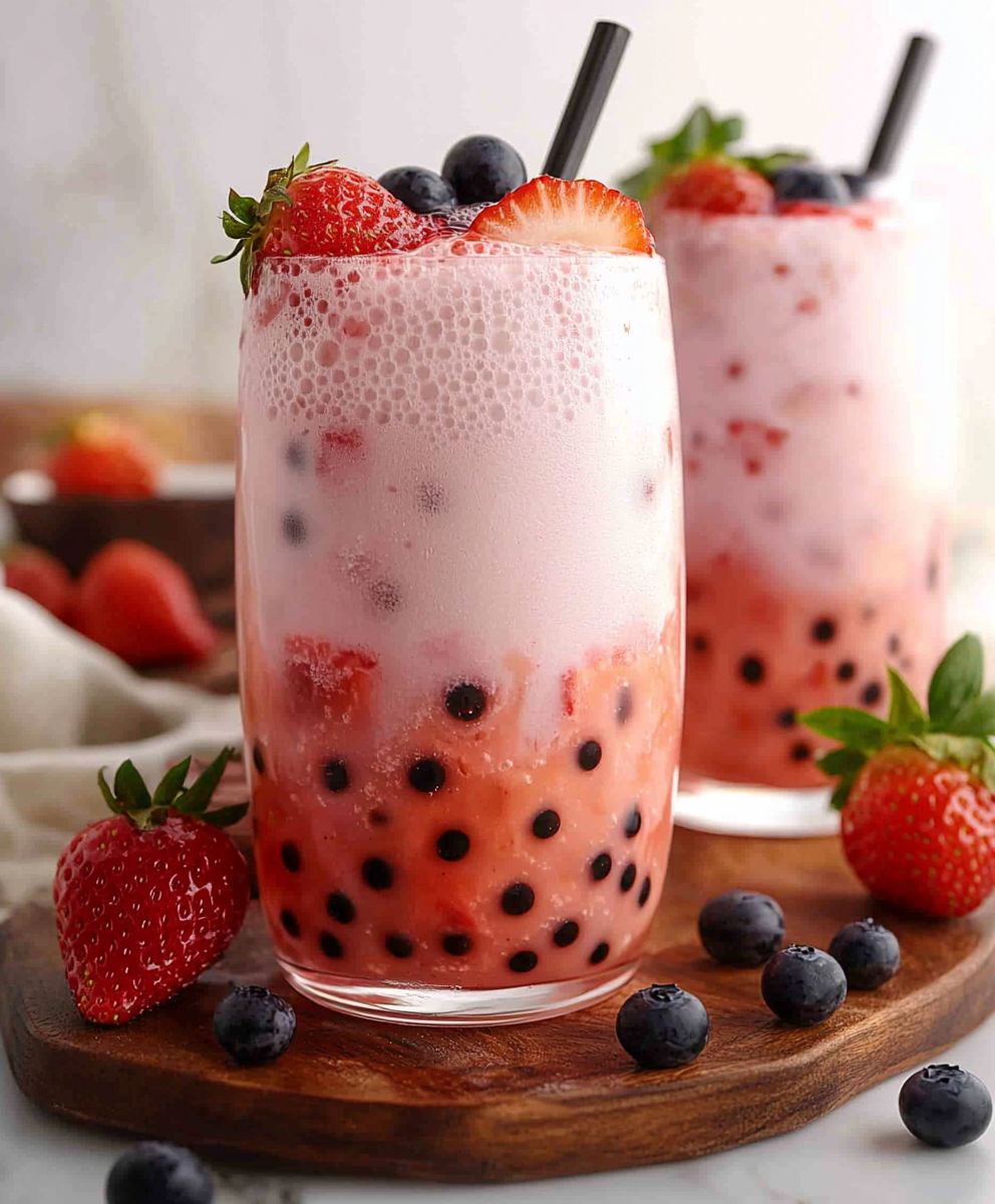 Thé aux perles fraises
