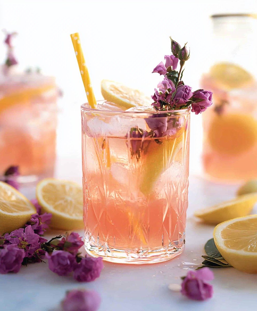Limonade pétillante à la rose