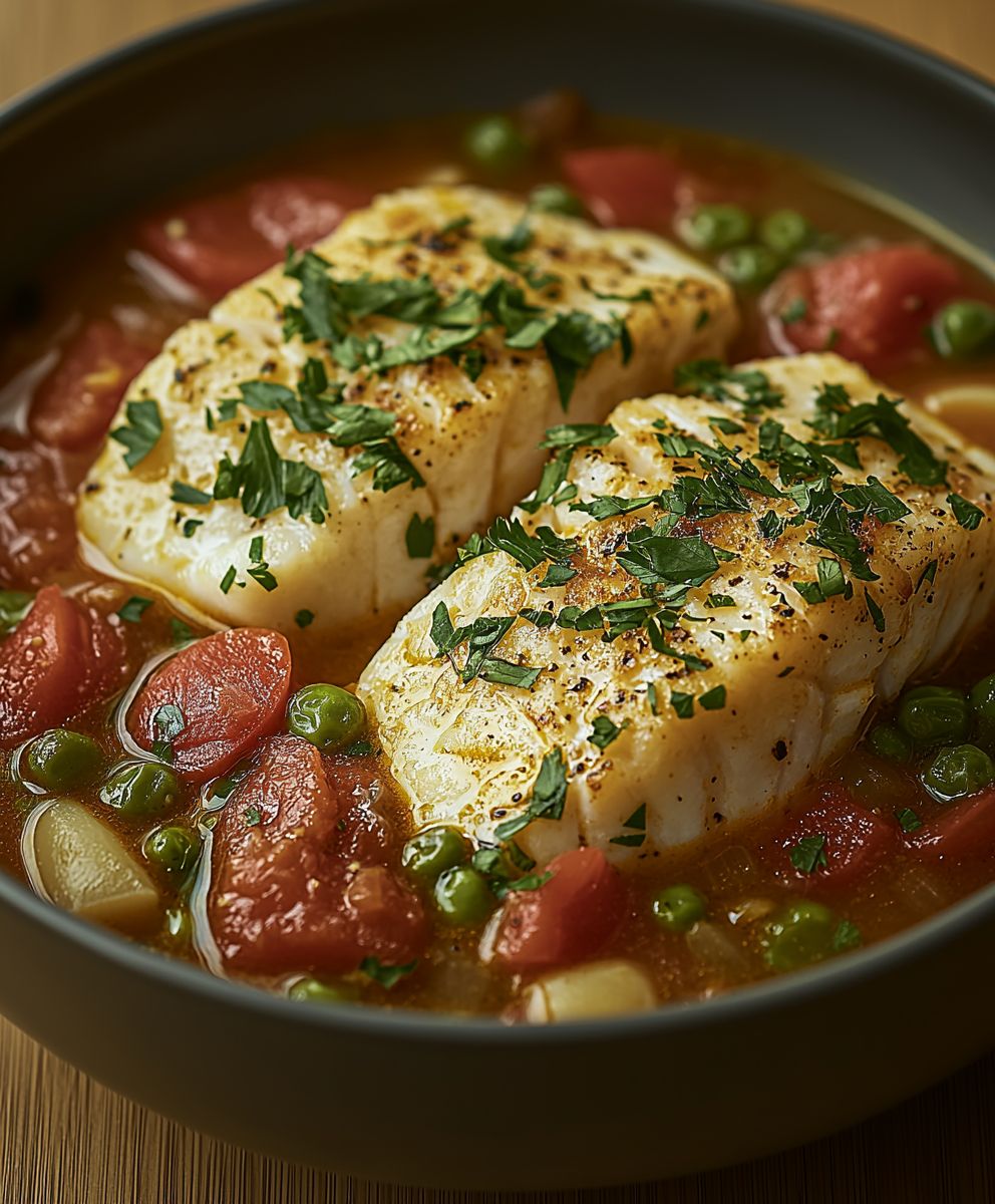 Ragout mediterraneen poisson blanc