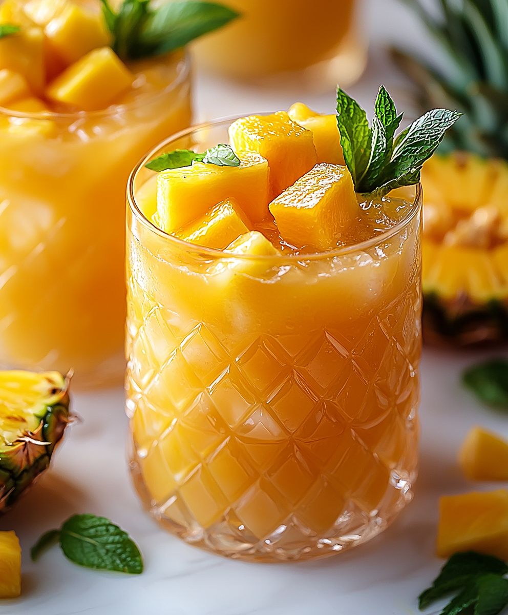 Punch tropical mangue ananas