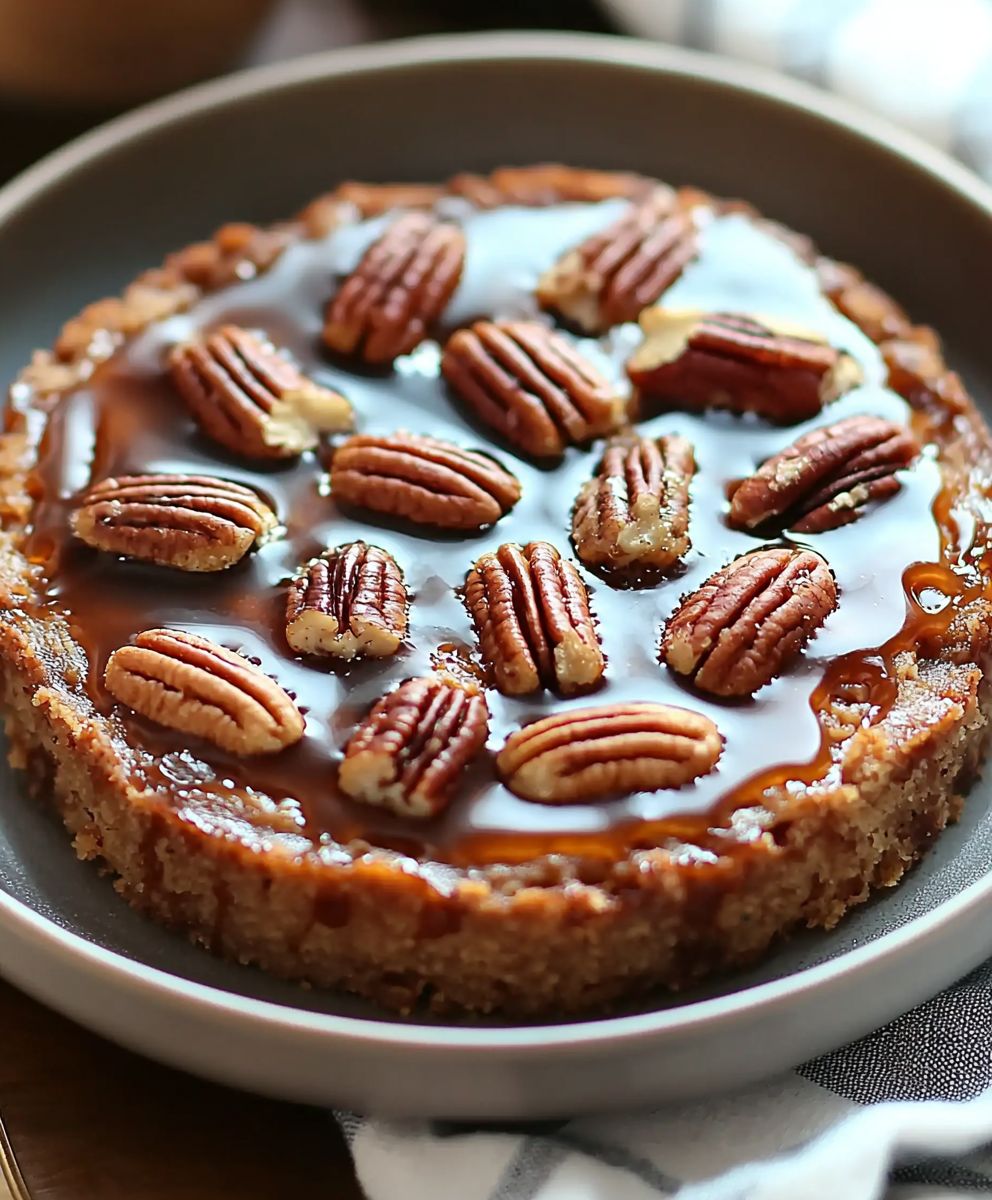 Gateau renverse noix de pecan caramel