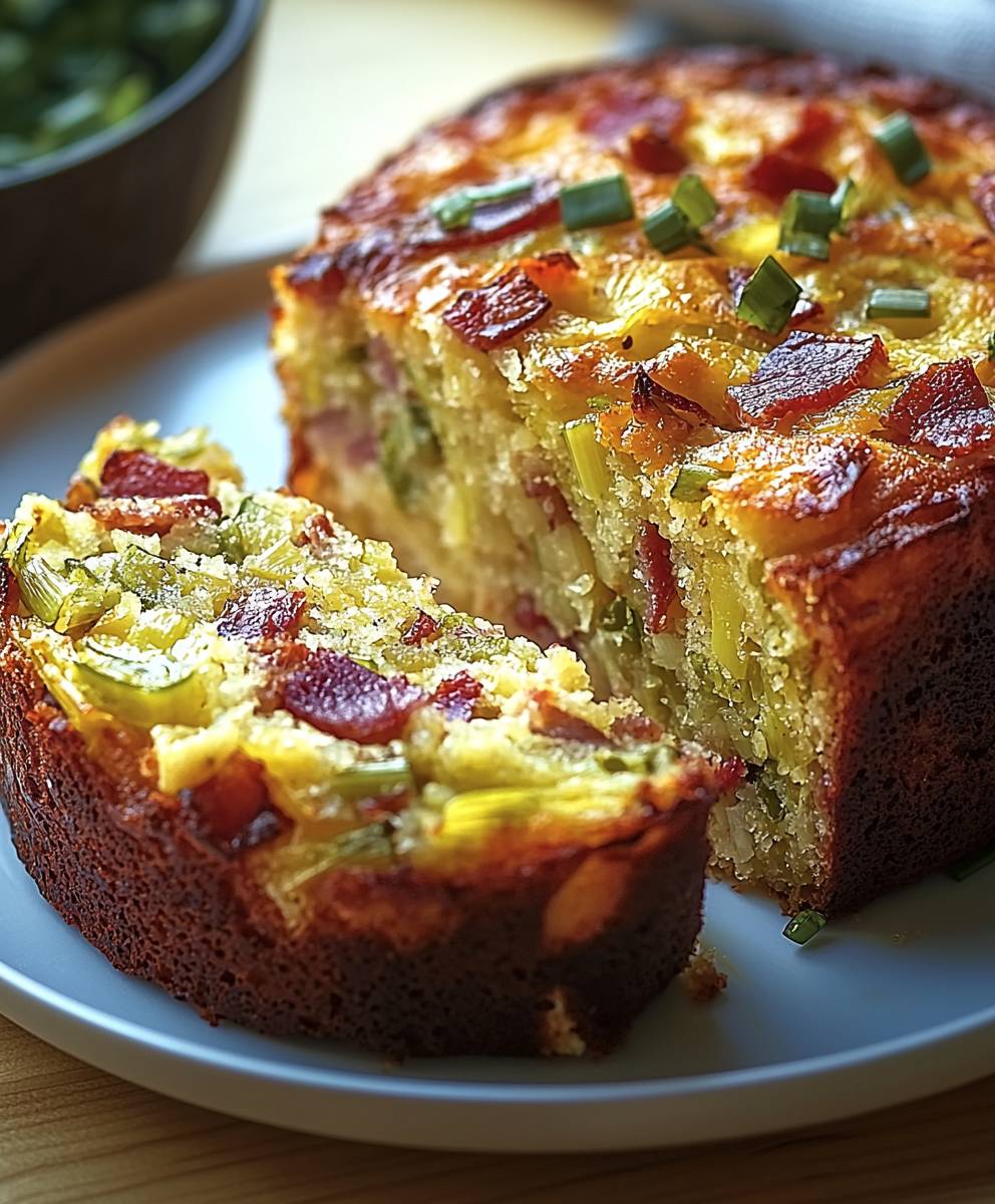 Cake salé poireaux lardons