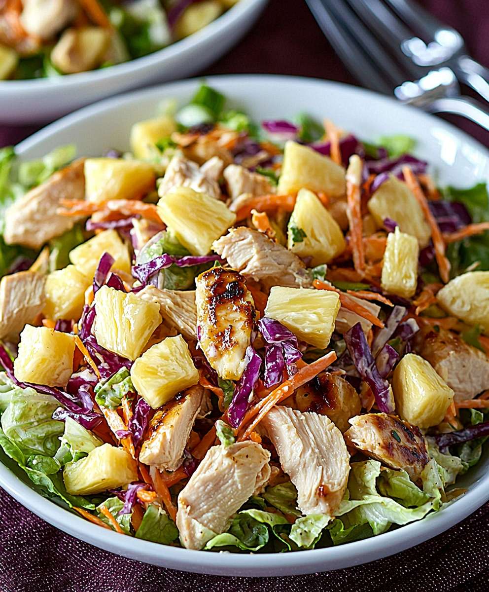 Salade poulet tropicale vinaigrette ananas