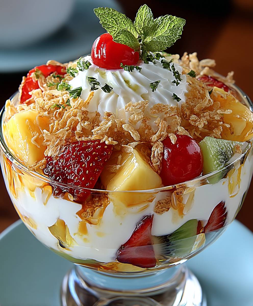 Salade cheesecake hawaïen