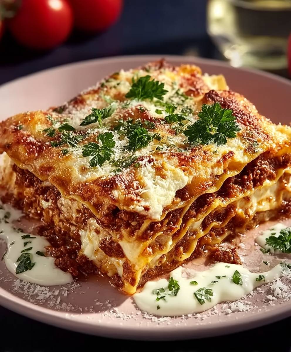 Lasagne au boeuf détaillée
