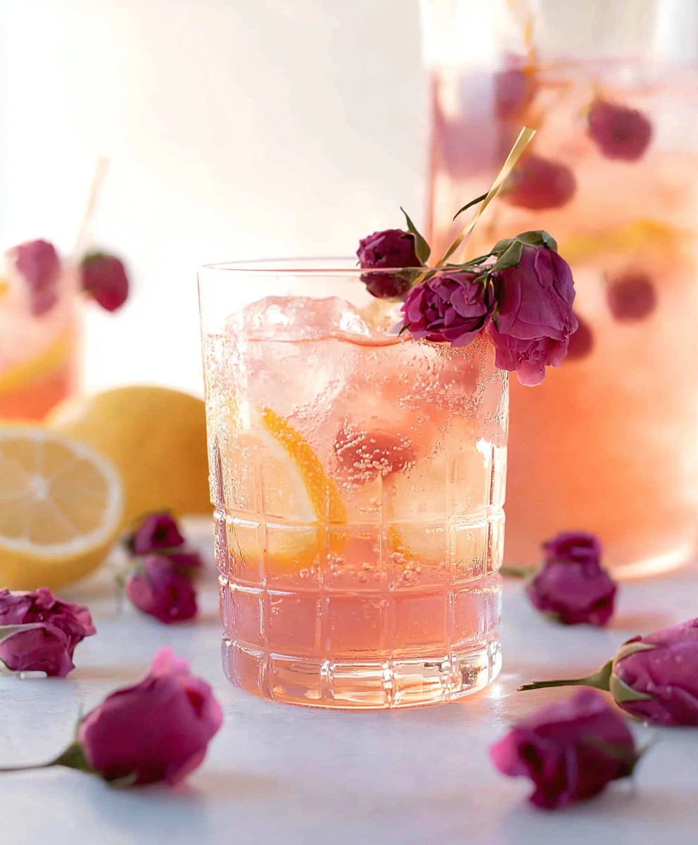 Limonade pétillante à la rose