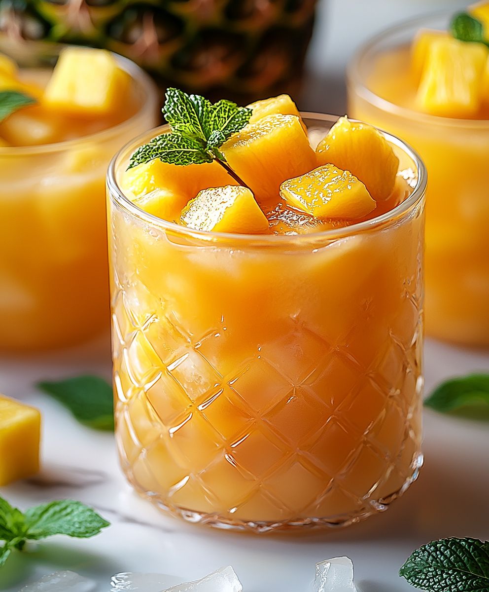 Punch tropical mangue ananas