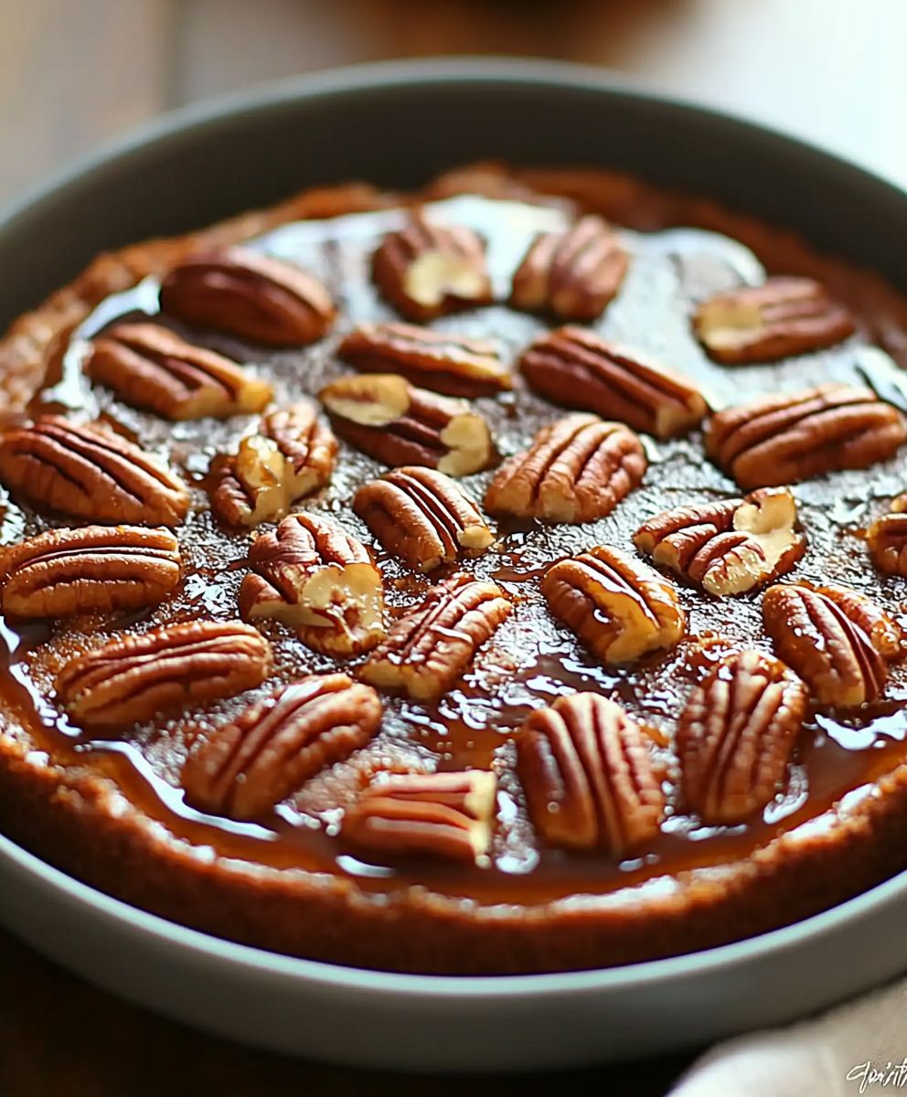 Gateau renverse noix de pecan caramel