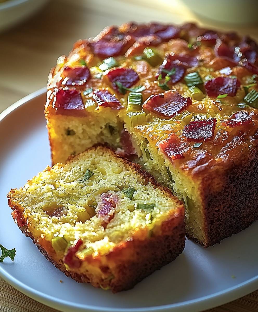 Cake salé poireaux lardons