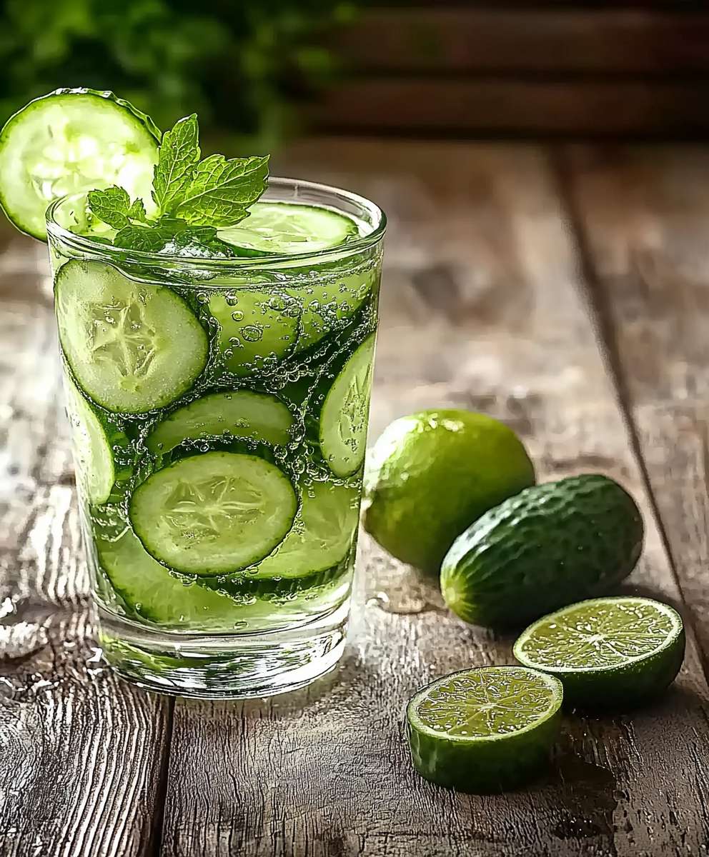 Eau de concombre citron vert