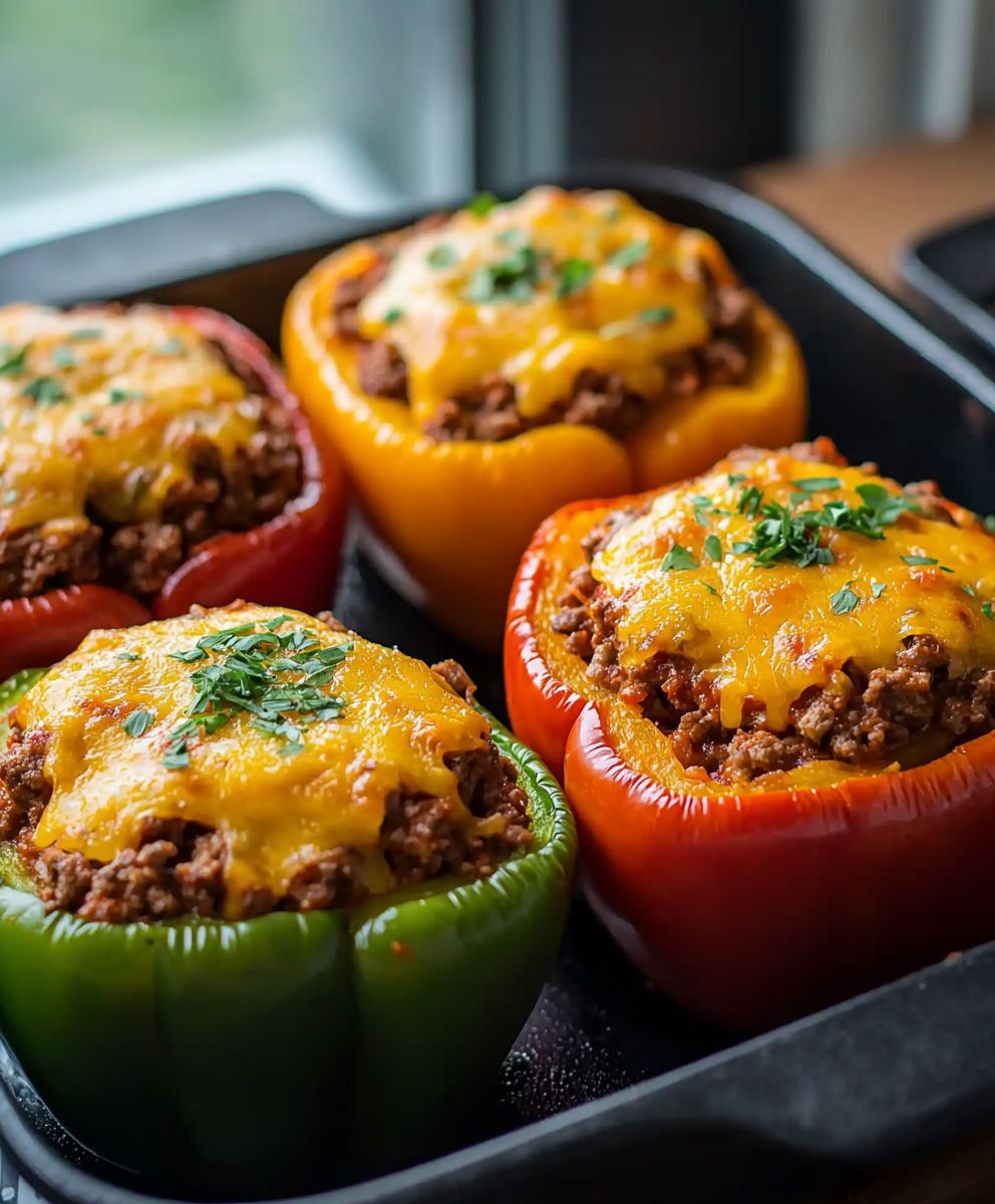 Poivrons farcis boeuf fromage